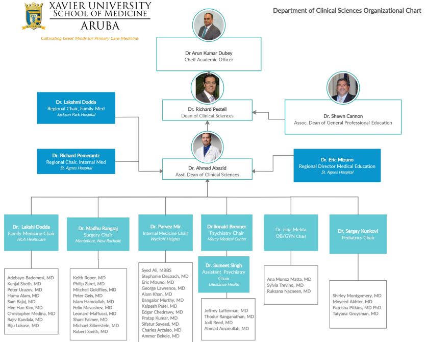 Clinical Science Organizational Chart